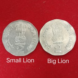 Two Rs Copper Nickel Lion Variety Year 2001 Year