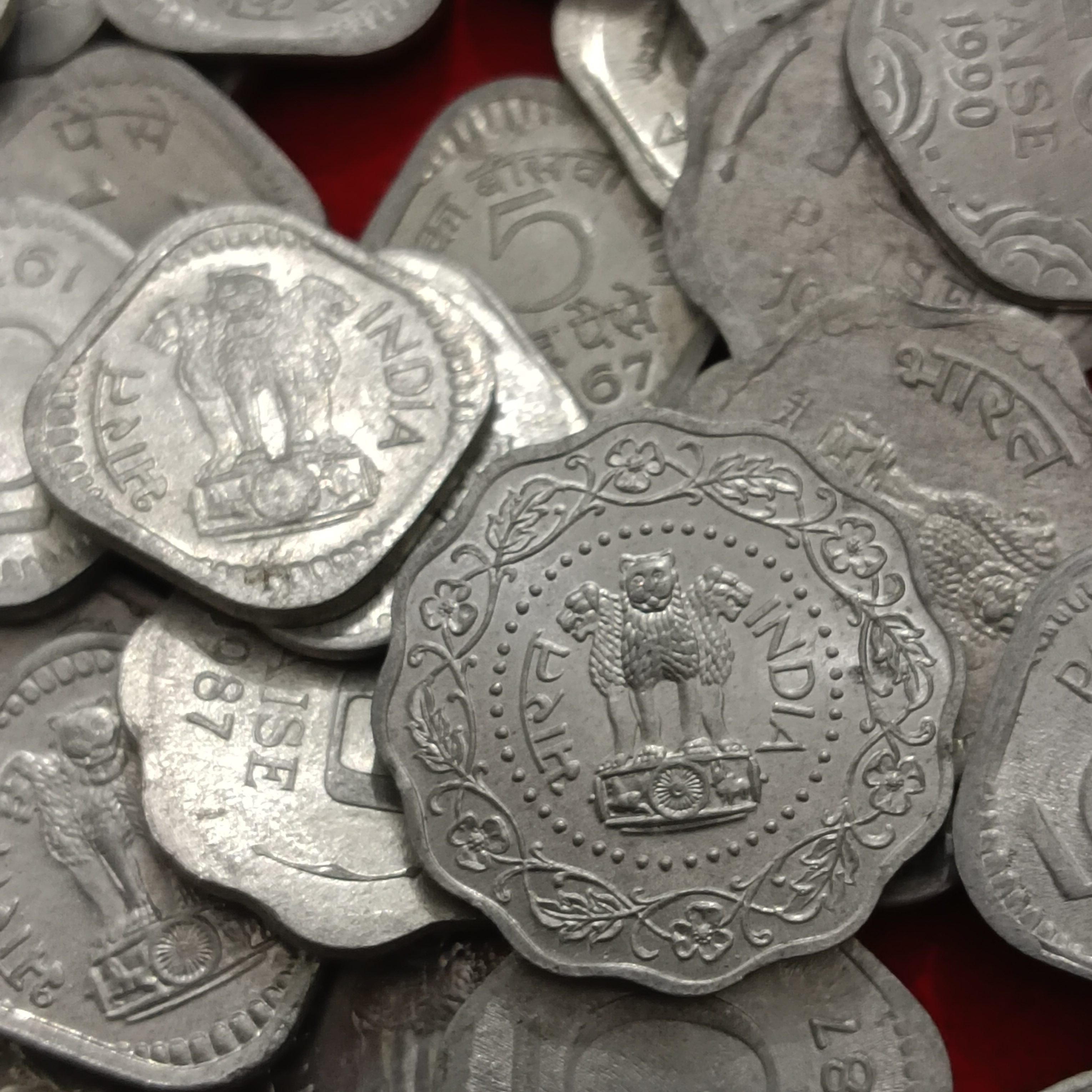 5 Paise 10 Paise Aluminium Coins Gem Bunc Condition 50 Pcs Given - Image 10