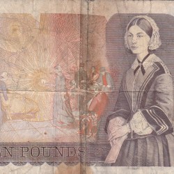 Alternative view of England 10 Pounds Elizabeth II Old Issue Rare Note #B2