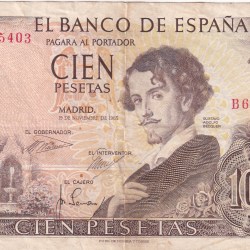 Spain 100 Pesetas Rare Note #B2