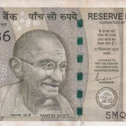 STAR *786 FANCY NUMBER RARE NOTE 500 RUPEES GOVERNOR SHAKTIKANT DAS