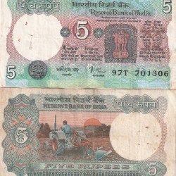 5 Rupees Governor Amitav Ghosh Rare Note