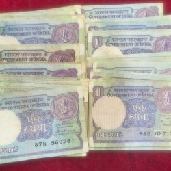 100 NOTE LOTT 1 RUPEES MIX GOVERNOR RARE ( 100 PCS LOTT) #77