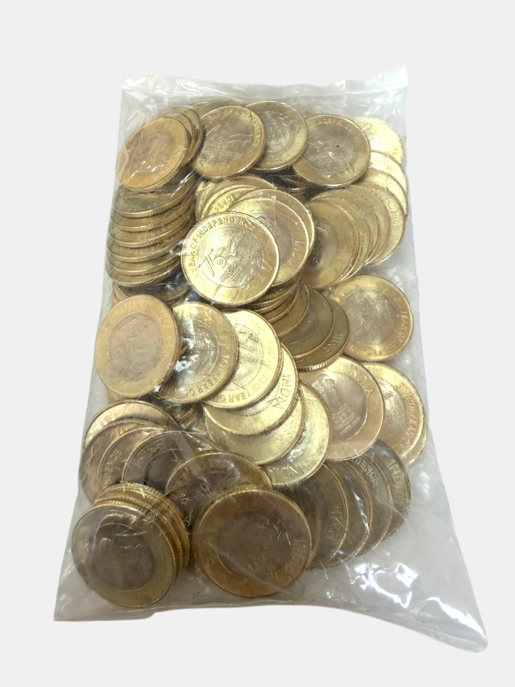 Rs 10 Rupee New Coin RBI 100 Coin Seal Pouch 75 Year Of Independence Packet India Issue 2026 Kolkata Mint RARE