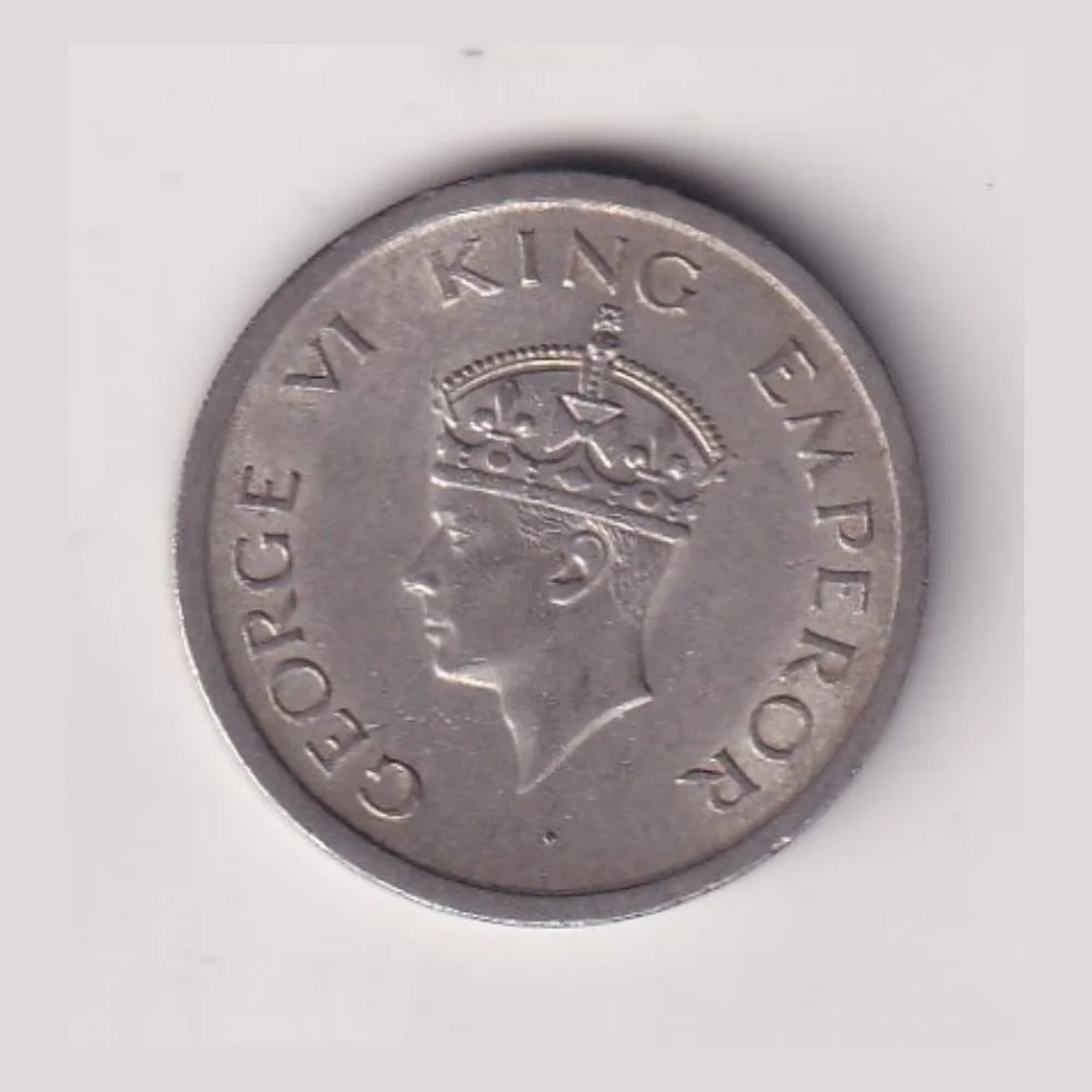 India - British 1 Rupee 1947 - George VI Rare Coin