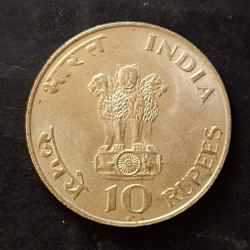 Alternative view of 🇮🇳INDIA BHARAT COMMEMORATIVE 10 rupees silver 1 MAHATMA GANDHI 1969 SILVER 10₹. WT 15 GM Gem unc CONDITION AS 🖼IMAGES Same and similar piece are available