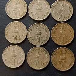 Republic India Denominaton 50 paise Metal copper nickel Same and similar piece available