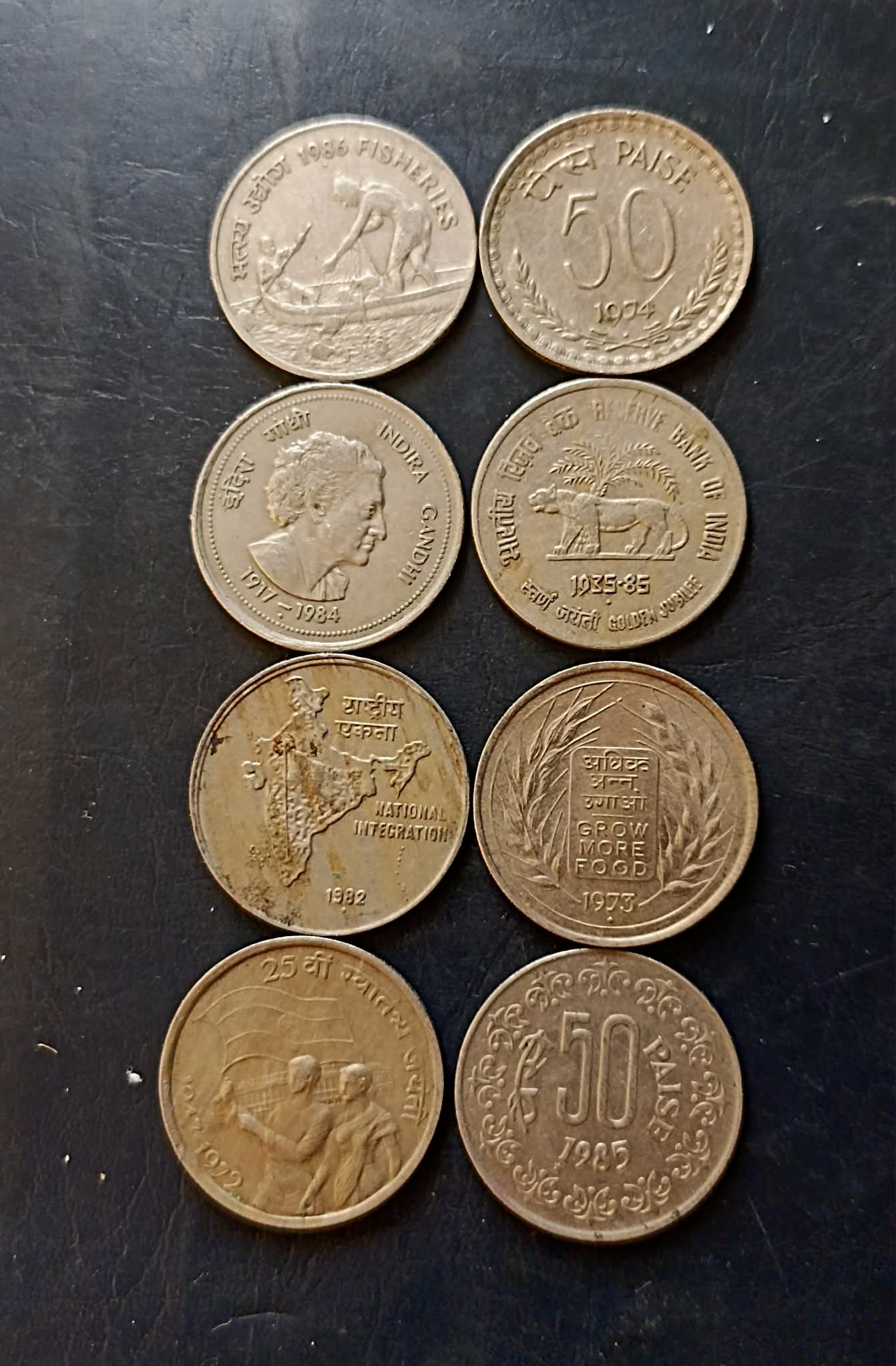 Republic India Denominaton 50 paise Metal copper nickel 8 Different varieties Same and similar piece available