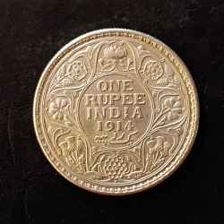 British India Denominaton 1₹ Year 1914 King and emperor George v Same and similar piece available