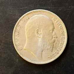 Silver British India King and emperor Edward VII Denominaton 1₹ Year 1910 Same and similar piece available