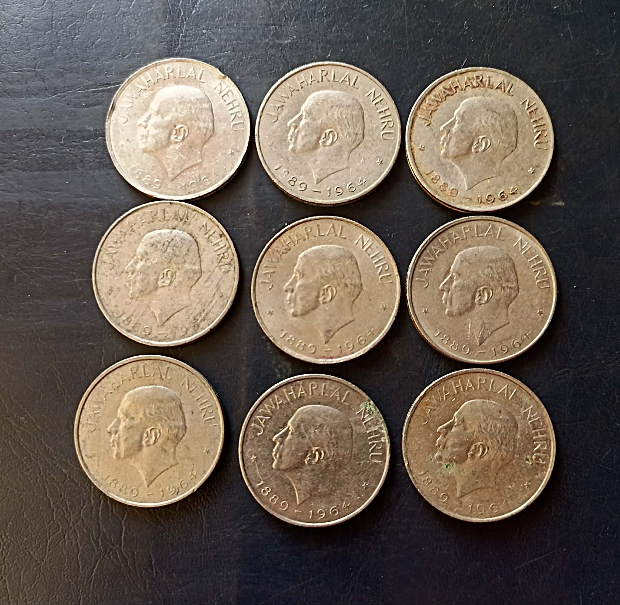 Republic India Denominaton 1 ₹ Metal coper nickel Backside of Jawaharlal Nehru Same and similar set are available