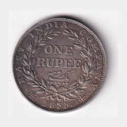 British 1 Rupee 1835 (William IV) Rare Silver Coin