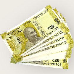 Rs 20 India Banknote 99 Note Set Prefix 00B 001108 To 099108 Ultra Unique and Rare Set
