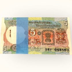 Rs 5 India Banknote Tractor Issue Serial Bundle Unc Unique and Rare