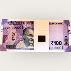 Rs 100 India Banknote Fancy Number Low Serial Packet 000001 to 0000100 Gem UNC Unique and Rare