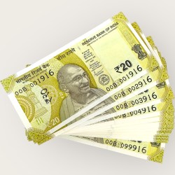 Rs 20 India Banknote 99 Note Set Prefix 00B 001916 To 099916 Ultra Unique and Rare Set