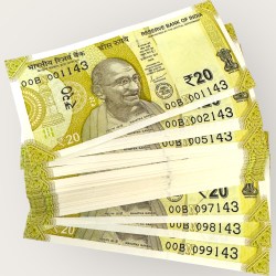 Rs 20 India Banknote 99 Note Set Prefix 00B 001143To 099143 Ultra Unique and Rare Set