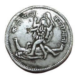 Alternative view of RADHA KISHNA & MATA KAALI Old TOKEN Mixed Metal in Used Condition.