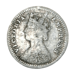 Alternative view of British India Silver 2 ANNA'S Year 1890 VICTORIA EMPRESS in Collectable Grade.
