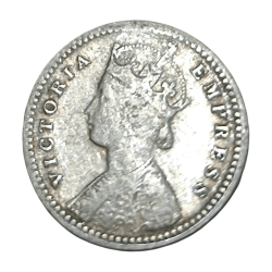 Alternative view of British India Silver 2 ANNA'S Year 1897 VICTORIA EMPRESS in High Collectable Grade.