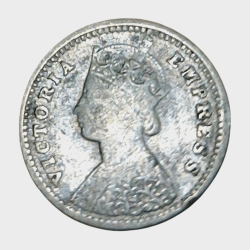 Alternative view of British India Silver 2 ANNA'S Year 1897 VICTORIA EMPRESS in High Collectable Grade.