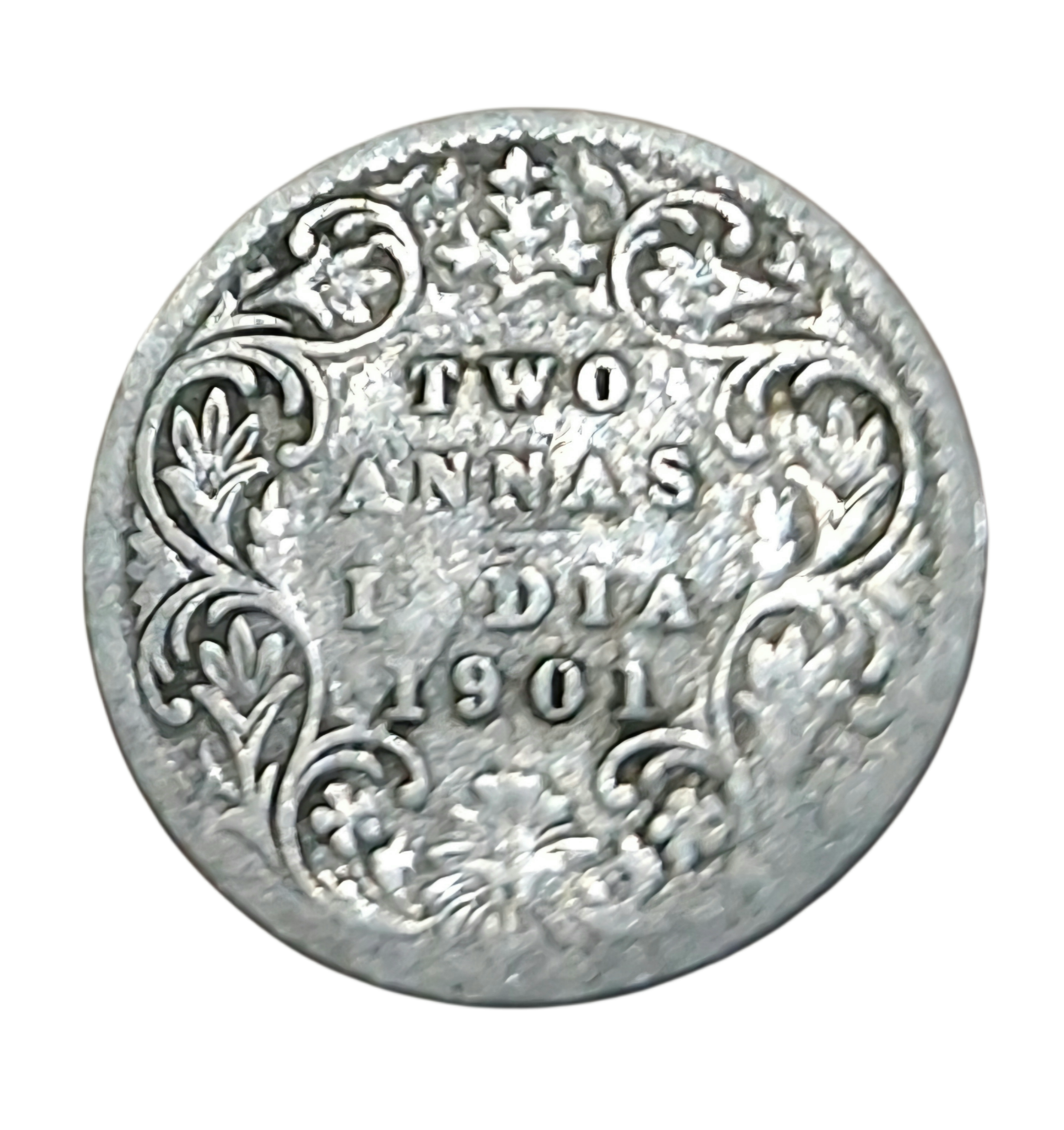 British India Silver 2 ANNA'S Year 1901 VICTORIA EMPRESS in Collectable Grade.