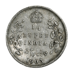 British India Silver 1/4 Rupee Year 1903 King EDWARD-VII in High Collectable Grade.