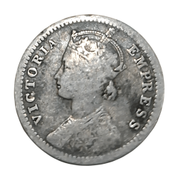 Alternative view of British India Silver 1/4 Rupee Year 1894 VICTORIA EMPRESS in Collectable Grade.