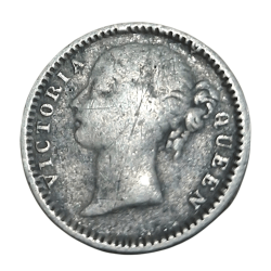 Alternative view of British India Silver 1/4 Rupee "EAST INDIA COMPANY" Year 1840 VICTORIA DIVIDED LEGEND **SCARE** Collectable Grade.