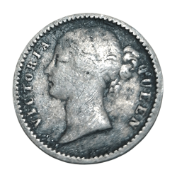 Alternative view of British India Silver 1/4 Rupee "EAST INDIA COMPANY" Year 1840 VICTORIA DIVIDED LEGEND **SCARE** Collectable Grade.