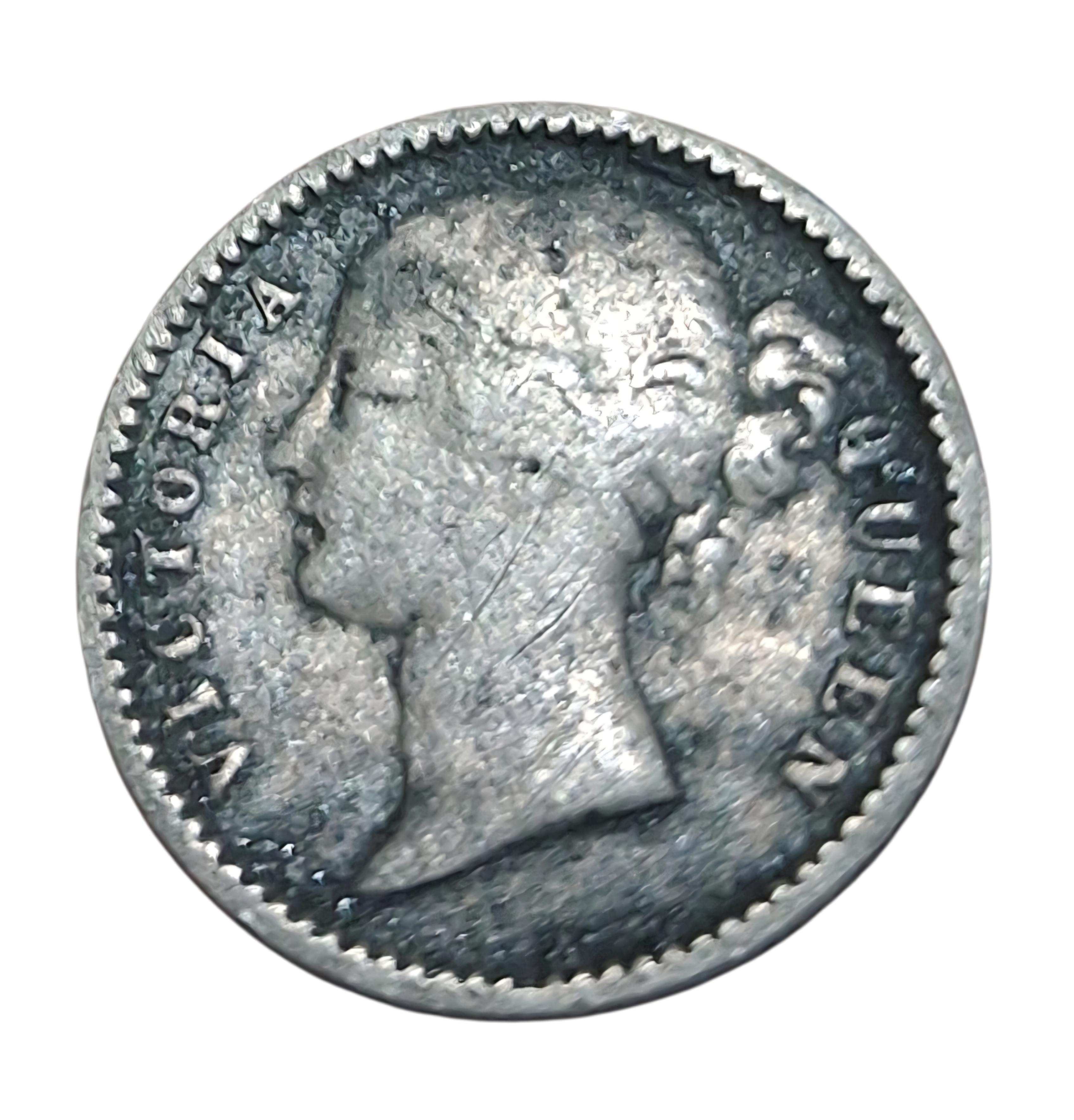 British India Silver 1/4 Rupee "EAST INDIA COMPANY" Year 1840 VICTORIA DIVIDED LEGEND **SCARE** Collectable Grade. - Image 2