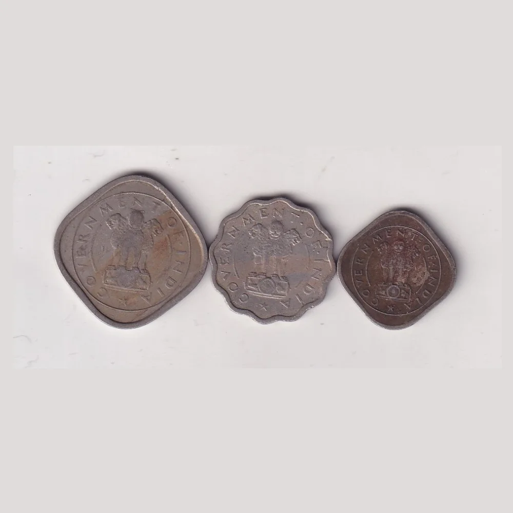 INDIA 1950 BULL (TWO ANNA, ONE ANNA, HALF ANNA) RARE 3 COIN SET - Image 2
