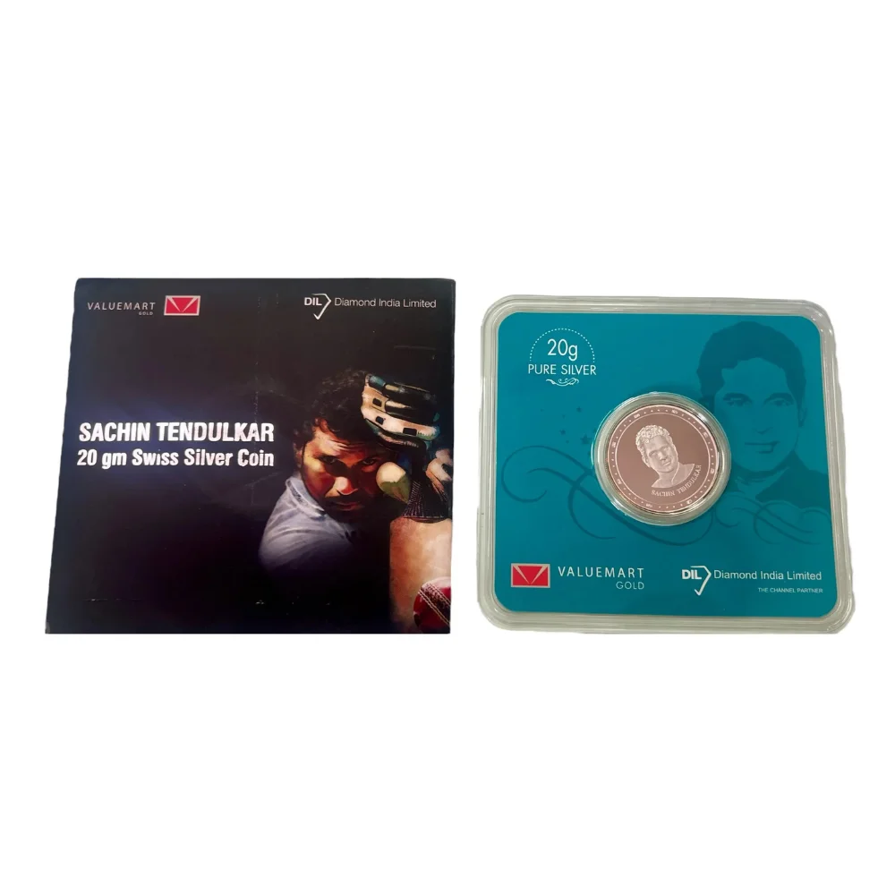 Sachin Tendulkar 20 Grams Pure Silver coin by valcambi ( swiss made)