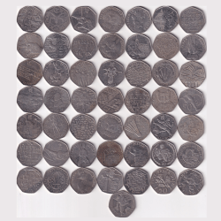 United Kingdom 50 Pence All Different Commemorative Rare (50 Coin Set) #AA-12
