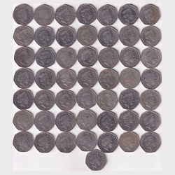 Alternative view of United Kingdom 50 Pence All Different Commemorative Rare (50 Coin Set) #AA-12