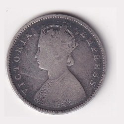 Alternative view of India - British ½ Rupee 1899 - Victoria Rare Silver Coin