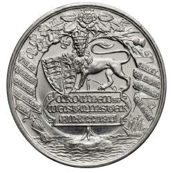 Alternative view of United Kingdom 1911 (George V and Mary Coronation) Rare Silver Plated Medal #AA-49