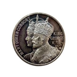 United Kingdom 1911 (George V and Mary Coronation) Rare Silver Plated Medal #AA-49