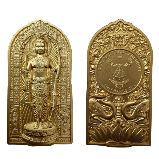 Shri Ram Cameroon π¨π² 500 Francs CFA 26 gm Pure Copper Coin Mintage 300 Pieces Only With Box & COA beautiful coin set