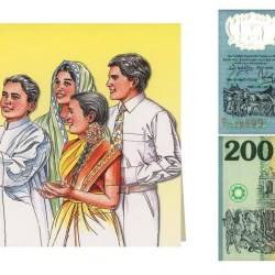 Alternative view of SHRI LANKA 200 RUPEES 1998, RARE UNC COMMEMORARTIVE POLYMER NOTE WITH BEAUTIFUL FOLDER - CARD