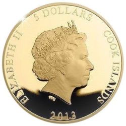 Alternative view of COOK ISLAND 5 DOLLAR 2013 - ELLIZABETH II THE DUCK AND DUCHESS OF CAMBRIDGE (WEIGHT 155 gram) RARE COIN SET WITH BEAUTIFUL WODDEN BOX AND CERTIFICATE
