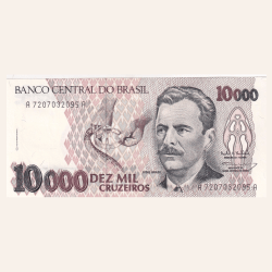 Brazil 10 000 Cruzeiros (3rd edition) Rare UNC Note#Q