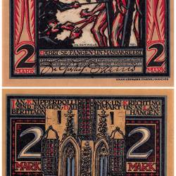 Germany Muenster 2 Mark Notgeld Set 1921 Mehl UNC Unique and Rare