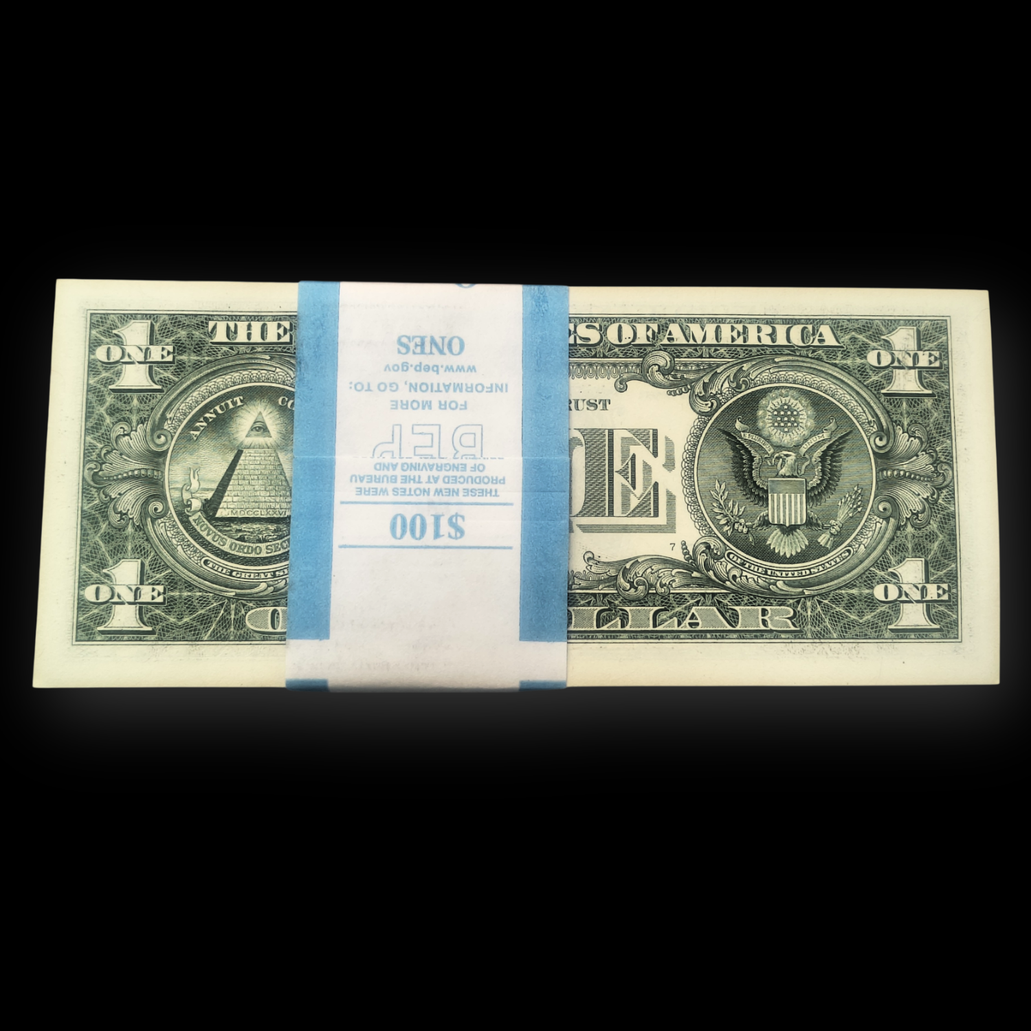Rare 1 Dollar GEM UNC Serial Packet 100 Notes Bundle