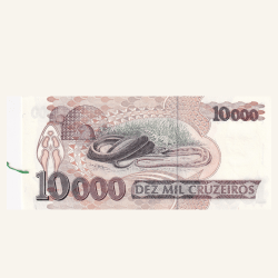 Alternative view of Brazil 10 000 Cruzeiros (3rd edition) Rare UNC Note#Q