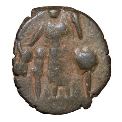 Copper coin of Vasudev(AD 190-230) of Kushan Dynasty Shiv & Nandi Type Beautiful Grade