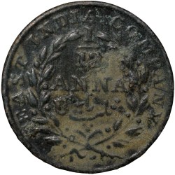 Alternative view of Copper 1/12 Anna of William IIII - East India Company (AD1835) Natural Grade Rare