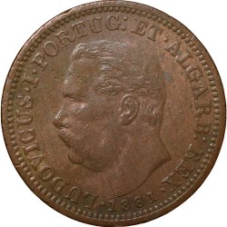 Copper 1/4 Tanga of Ludovicus I(AD 1881) of Indo-Portugal KM308 Rare