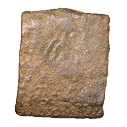 Alternative view of Copper Die-Struck Coin of City-State Eran-Vidisha (2nd Cen.BC) with Tree in Railing, Triagular Headed Uniface Type Rare