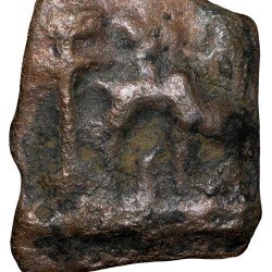 Cast Copper Kakani of Sunga Kingdom Universal(2nd cen BC) Type Multiple symbols